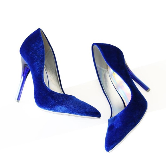 cave velvet pointy toe heels stilettos - Picture 2 of 4